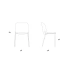 Set mit 2 Wohnzimmerstühlen aus Stoff und Metall, hergestellt in Italien – Ivy Viadurini