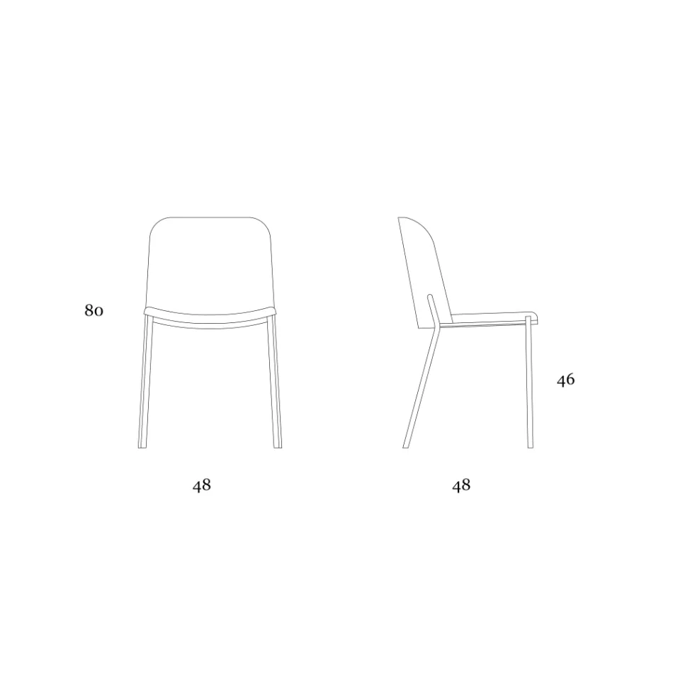 Set mit 2 Wohnzimmerstühlen aus Stoff und Metall, hergestellt in Italien – Ivy Viadurini