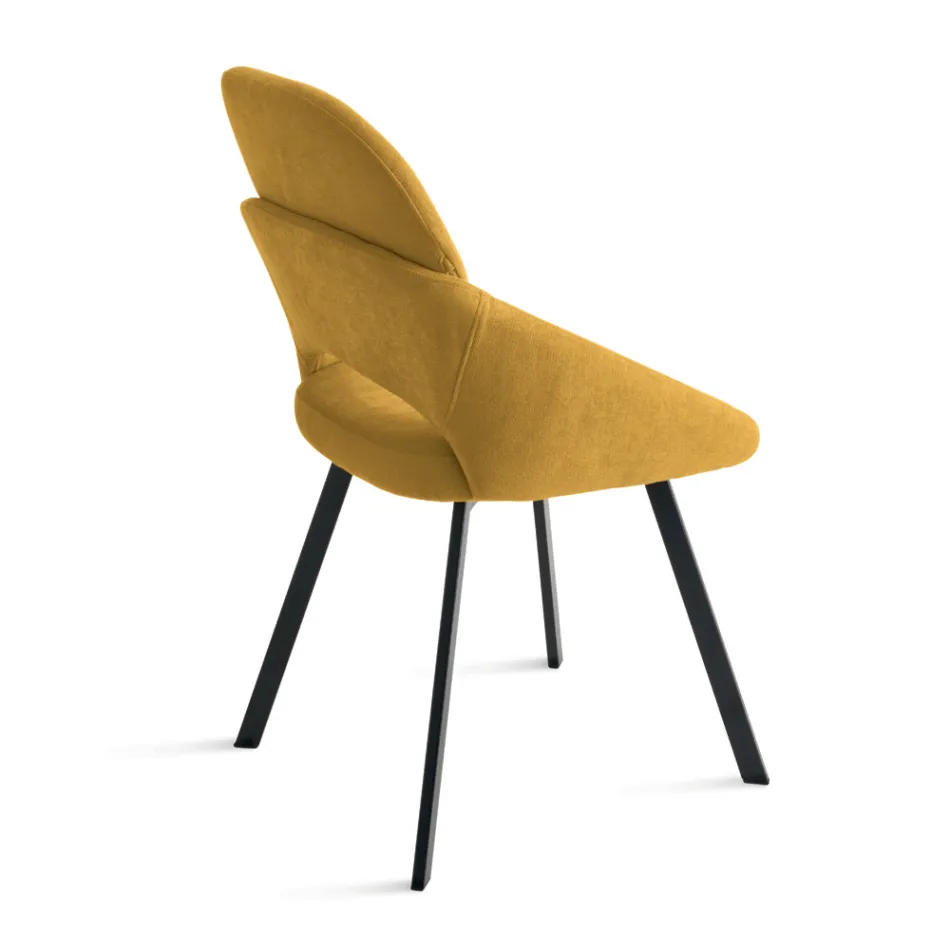 Set aus 2 gepolsterten Stühlen mit farbenfrohem Stoffbezug und Metallgestell - Damian Viadurini