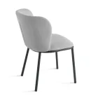 Set aus 2 gepolsterten Stoffstühlen mit lackiertem Metallgestell - Leandra Viadurini