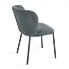 Set aus 2 gepolsterten Stoffstühlen mit lackiertem Metallgestell - Leandra Viadurini