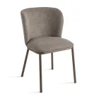 Set aus 2 gepolsterten Stoffstühlen mit lackiertem Metallgestell - Leandra Viadurini