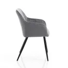 Set mit 2 Stühlen aus Stoff mit Samteffekt – Plutonium Viadurini