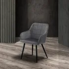 Set mit 2 Stühlen aus Stoff mit Samteffekt – Plutonium Viadurini