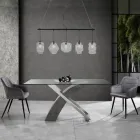 Set mit 2 Stühlen aus Stoff mit Samteffekt – Plutonium Viadurini