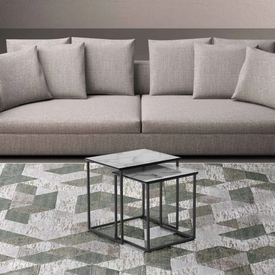 Set mit 2 Couchtischen aus Stahl und MDF – Osmio Viadurini