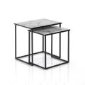Set mit 2 Couchtischen aus Stahl und MDF – Osmio