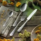 24-teiliges Besteckset aus poliertem Stahl mit Gravur Made in Italy - Nara Viadurini