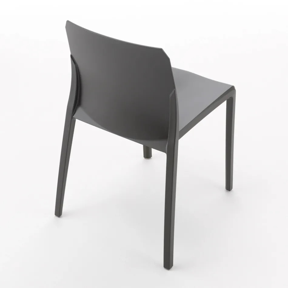 Set mit 4 Außen- und Innenstühlen aus Polypropylen in verschiedenen Farben – gebaut Viadurini