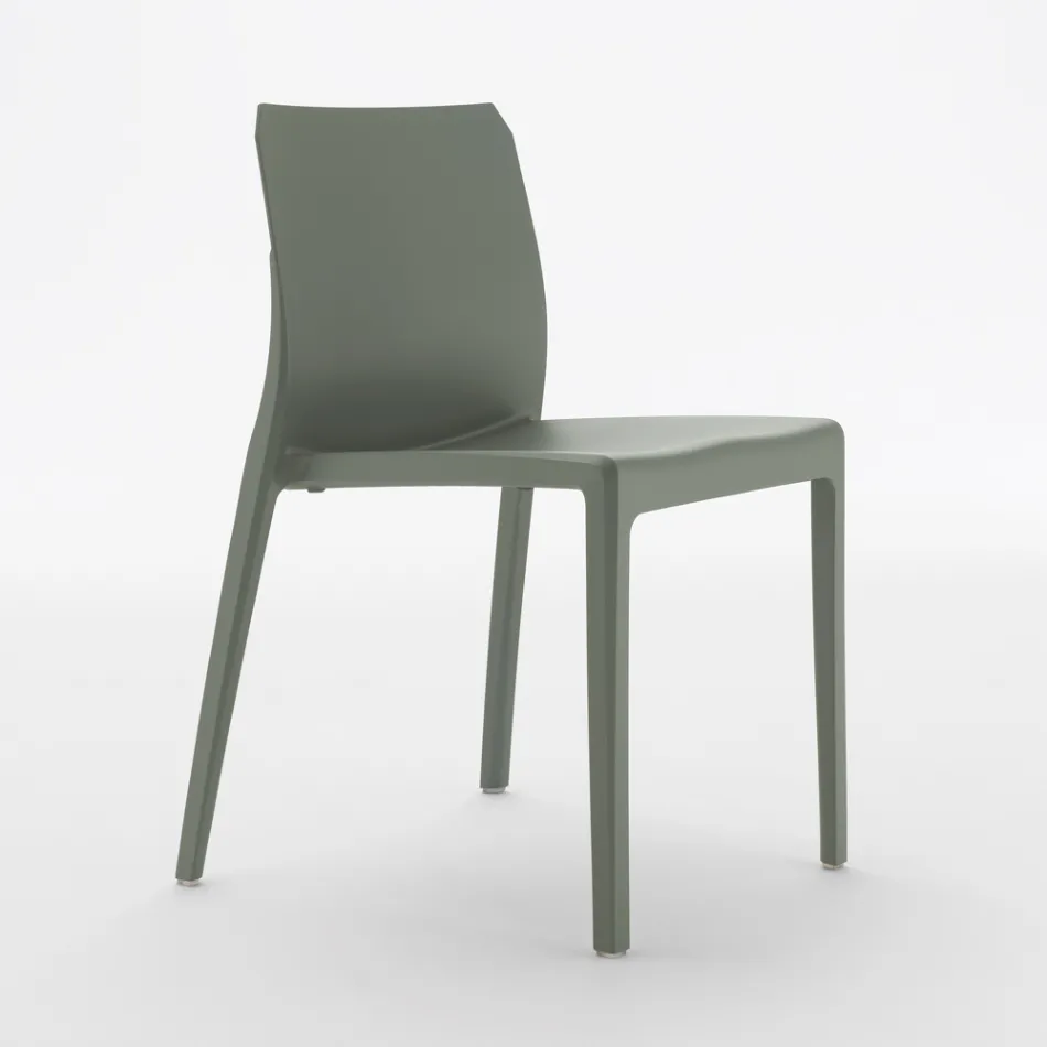 Set mit 4 Außen- und Innenstühlen aus Polypropylen in verschiedenen Farben – gebaut Viadurini