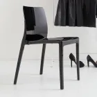 Set mit 4 Außen- und Innenstühlen aus Polypropylen in verschiedenen Farben – gebaut Viadurini