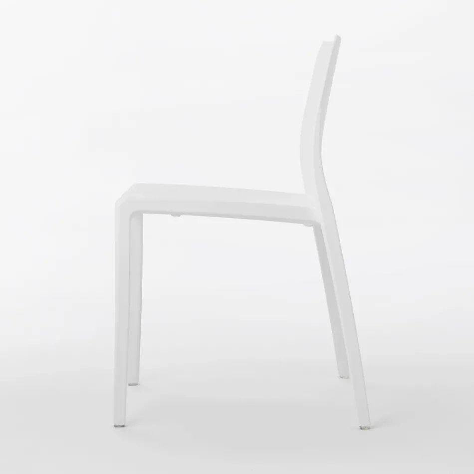 Set mit 4 Außen- und Innenstühlen aus Polypropylen in verschiedenen Farben – gebaut Viadurini