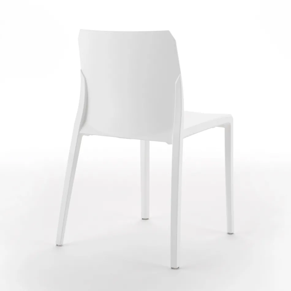 Set mit 4 Außen- und Innenstühlen aus Polypropylen in verschiedenen Farben – gebaut Viadurini