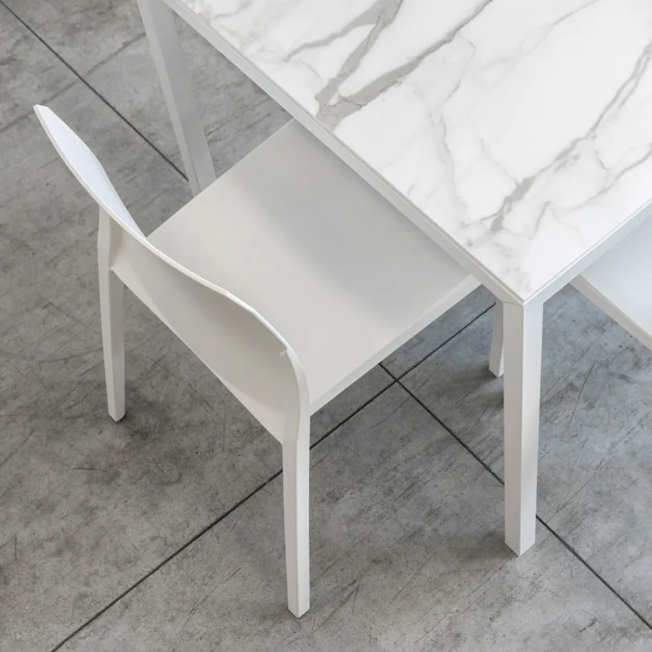 Set mit 4 Außen- und Innenstühlen aus Polypropylen in verschiedenen Farben – gebaut Viadurini