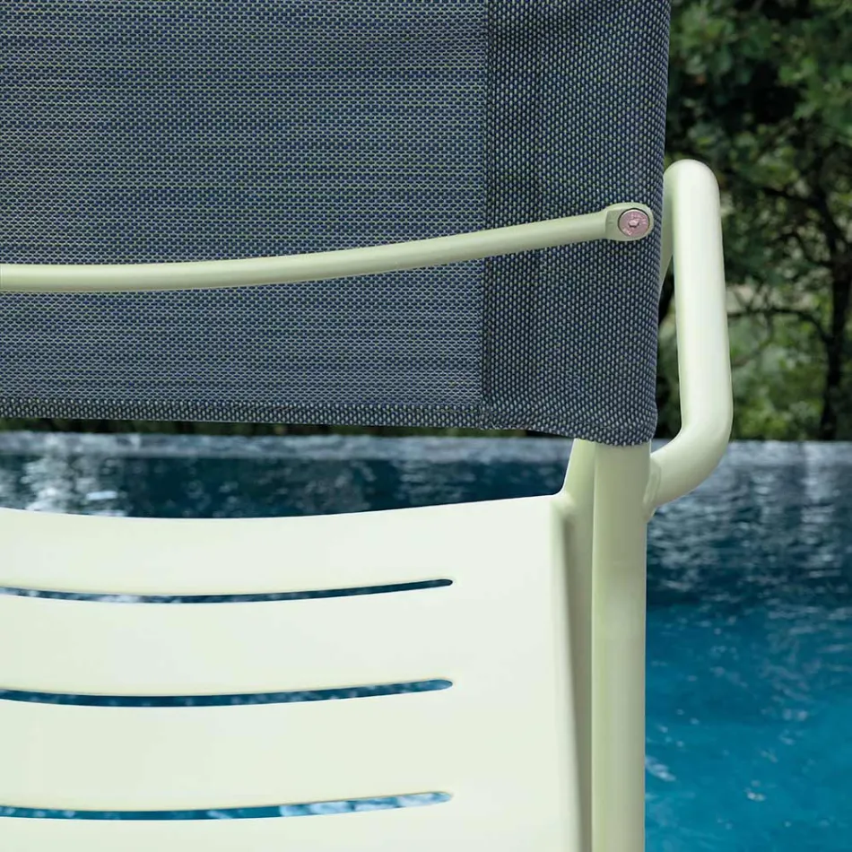 Satz von 4 Gartenstühlen aus verzinktem Metall und Batyline - Prestigio Viadurini