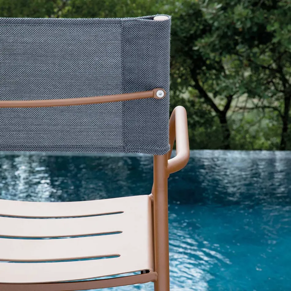 Satz von 4 Gartenstühlen aus verzinktem Metall und Batyline - Prestigio Viadurini