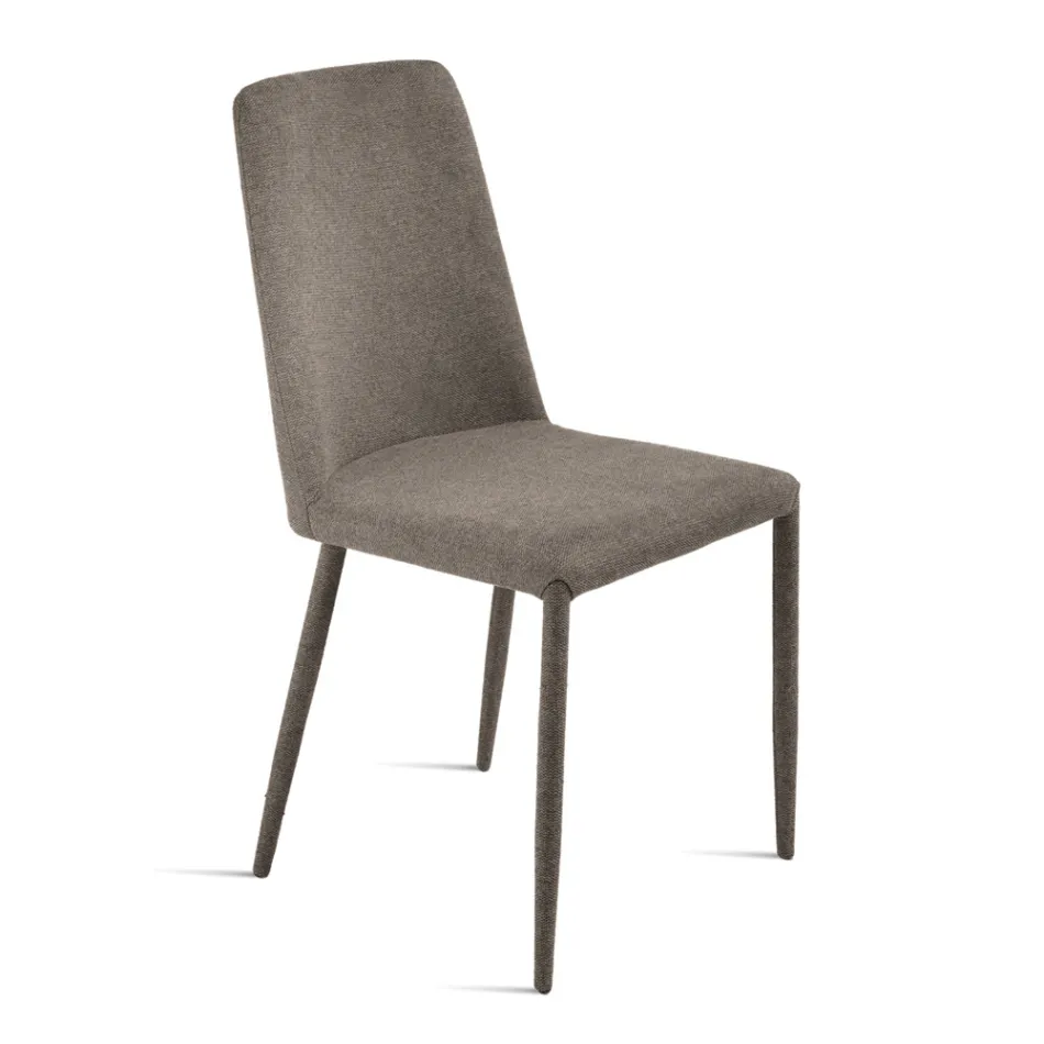 Set aus 4 gepolsterten Stühlen mit farbenfrohem Stoffbezug und gepolstertem Gestell - Luciana Viadurini