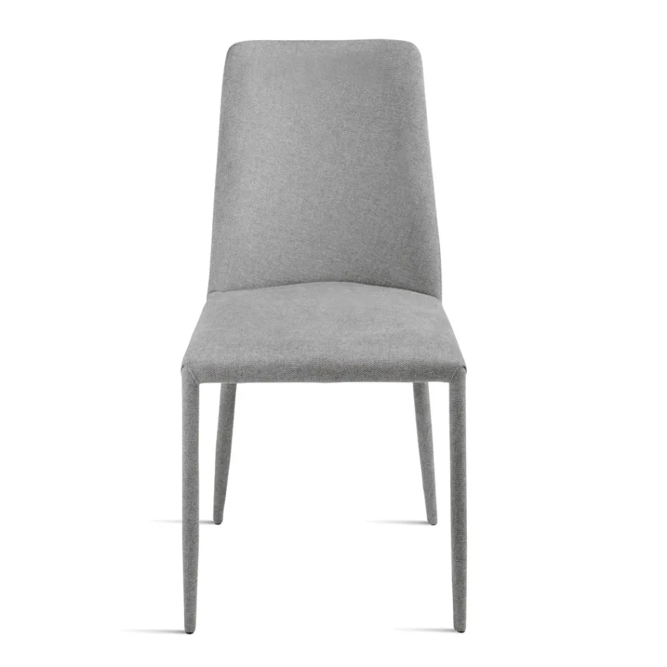 Set aus 4 gepolsterten Stühlen mit farbenfrohem Stoffbezug und gepolstertem Gestell - Luciana Viadurini