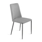 Set aus 4 gepolsterten Stühlen mit farbenfrohem Stoffbezug und gepolstertem Gestell - Luciana Viadurini