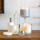 Set von Design-Hängemöbeln für Badezimmer aus gestreiftem Teak Poggio Viadurini