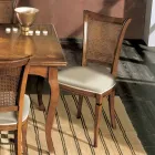 Vierer-Set Bassano-Stühle aus Holz und Stoff, hergestellt in Italien – Bernstein Viadurini