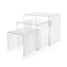 Dreiteiliges Set aus Plexiglas-Beistelltischen, hergestellt in Italien – Leandro Viadurini