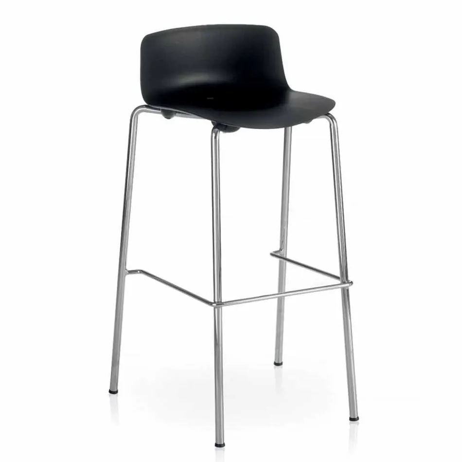 Hoher Hocker, 2 Stück, aus Metall und Polypropylen Made in Italy - Christabel Viadurini