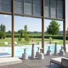 Hoher farbiger Barhocker Modern Slide Drink in Italien hergestellt Viadurini