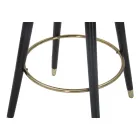 Hoher Barhocker aus Holz und Metall mit Sitz aus Polyester - Enzo Viadurini