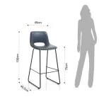 Hoher Küchenhocker aus Kunstleder und schwarzem Metall 2-teilig - Yuri Viadurini