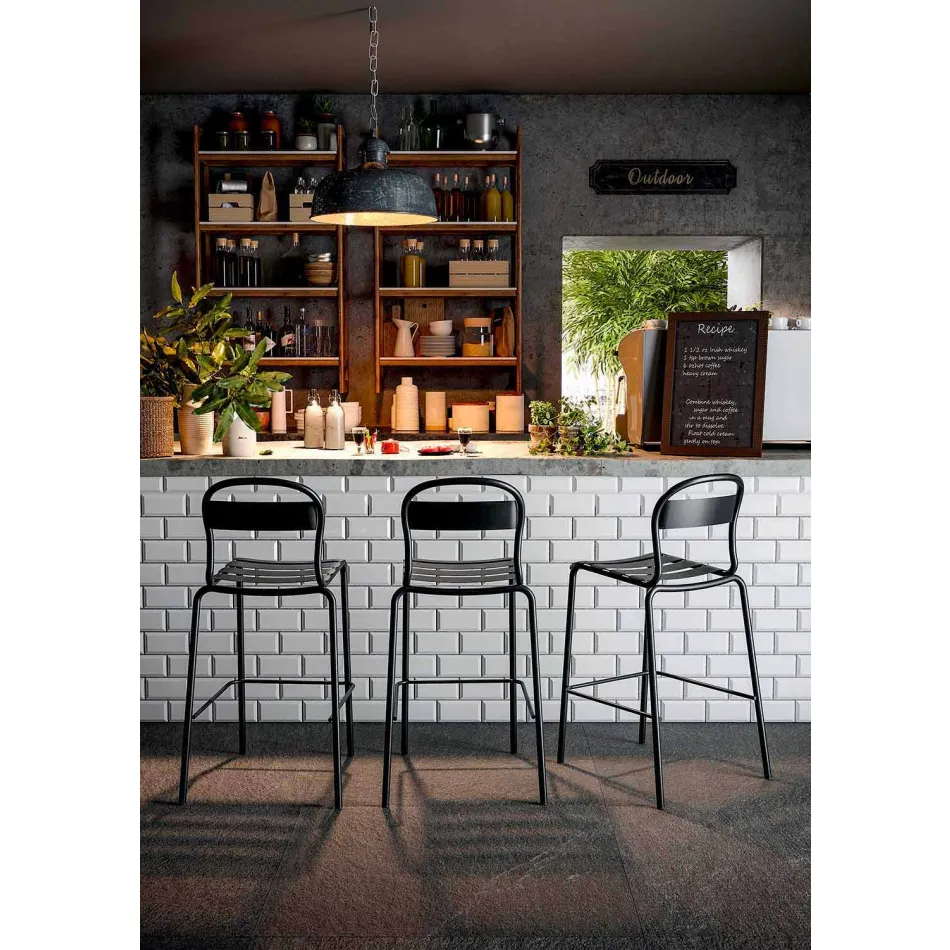 Hoch stapelbarer Outdoor-Hocker Made in Italy, 2 Stück - Trixie Viadurini