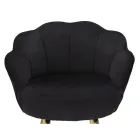 Hoher Hocker aus goldenem Eisen mit Sitz mit Samtbezug - Annina Viadurini