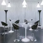 Hoher Hocker aus Samt und Stahl mit verstellbarem Lift Made in Italy - Bilbao Viadurini