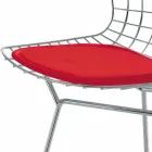 Hoher Barhocker aus Leder mit Stahlstruktur Made in Italy - Beniamino Viadurini