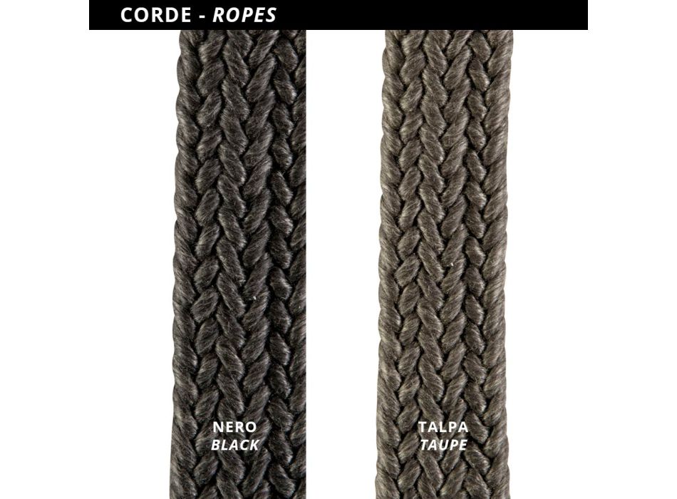 Outdoor-Barhocker aus verzinktem Stahl und Seil Made in Italy - Bronn Viadurini