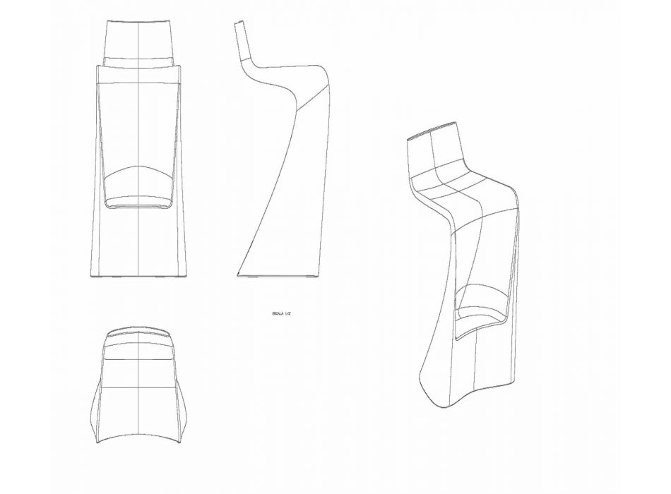 Wing Vondom Barhocker in modernem Design aus Polyethylen Viadurini