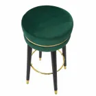 Runder Barhocker aus Holz und Stoff im modernen Design - Rupert Viadurini