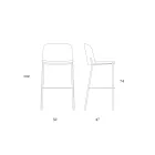 Hocker mit Metallgestell und Kunstledersitz, hergestellt in Italien – Ivy Viadurini