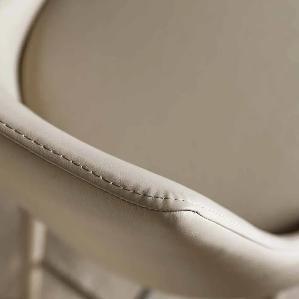 Hocker mit Rückenlehne, Design Metal Base - Berenice Viadurini