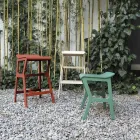 Hocker mit Struktur aus massivem Buchenholz, hergestellt in Italien – Regensburg Viadurini