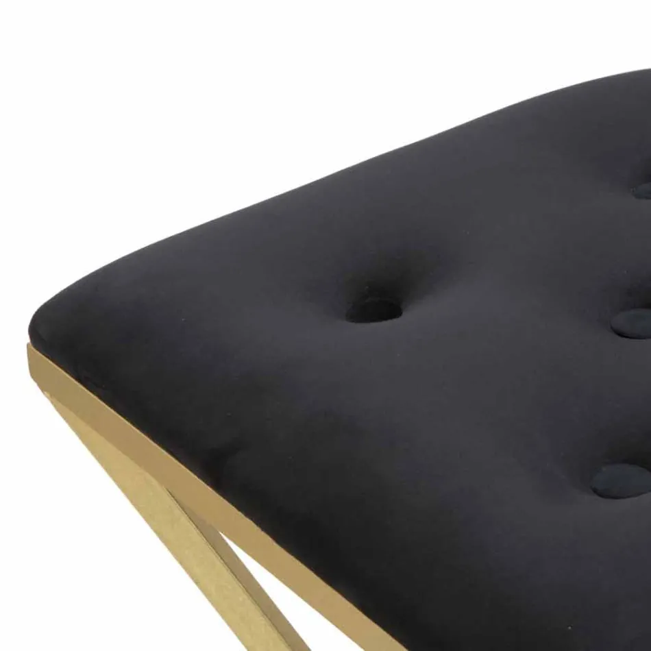 Hoher quadratischer Design-Barhocker aus Eisen und Stoff - Sillie Viadurini