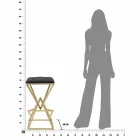 Hoher quadratischer Design-Barhocker aus Eisen und Stoff - Sillie Viadurini