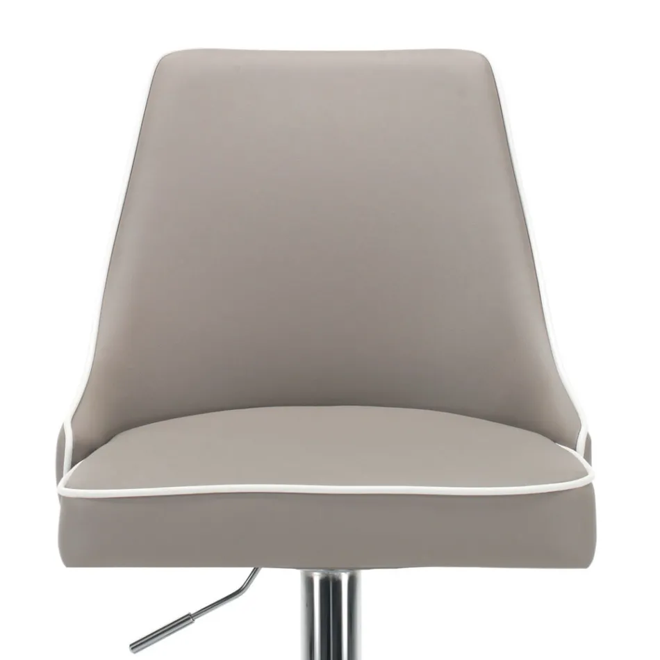 Küchenhocker aus Öko-Leder und verchromtem Stahl, hergestellt in Italien – Nirvana Viadurini