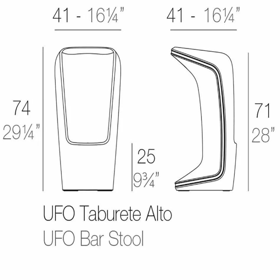 Außenhocker Ufo by Vondom in modernem Design aus Polyethylen Viadurini