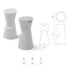 Außenhocker aus Polyethylen 7 Farben Made in Italy - Creme Viadurini