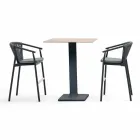 Stapelbarer Gartenhocker aus Aluminium und technischem Stoff - Smart von Varaschin Viadurini