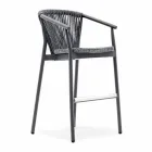 Stapelbarer Gartenhocker aus Aluminium und technischem Stoff - Smart von Varaschin Viadurini