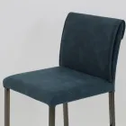 Wohnzimmerhocker aus Kunstleder und Struktur aus Nikel Made in Italy - Cleto Viadurini