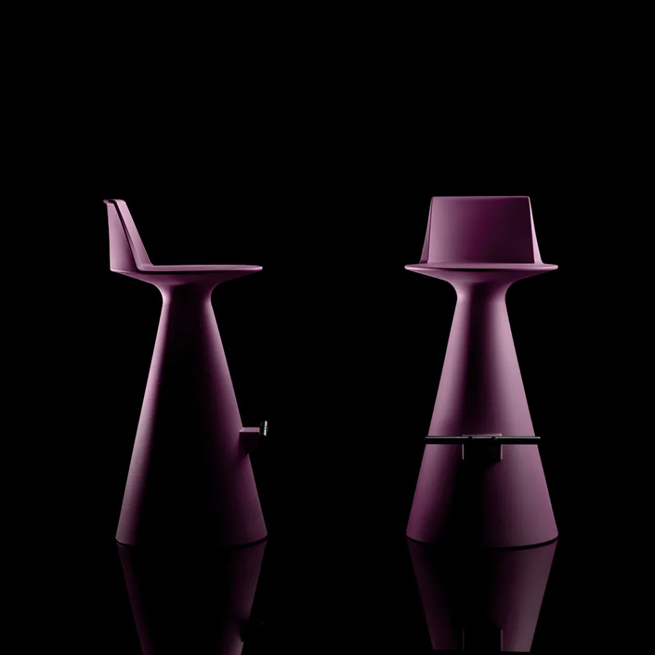 Wohnzimmerhocker aus Polyethylen mit Fußstütze - Ellipse Viadurini