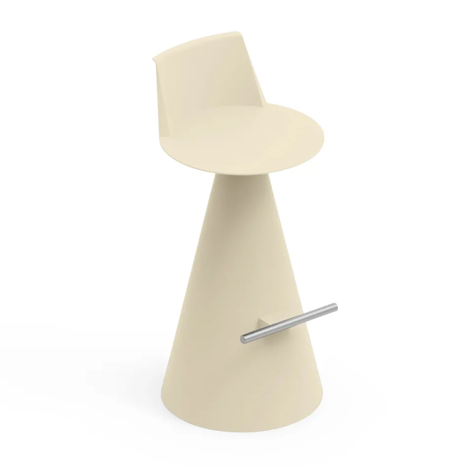 Wohnzimmerhocker aus Polyethylen mit Fußstütze - Ellipse Viadurini